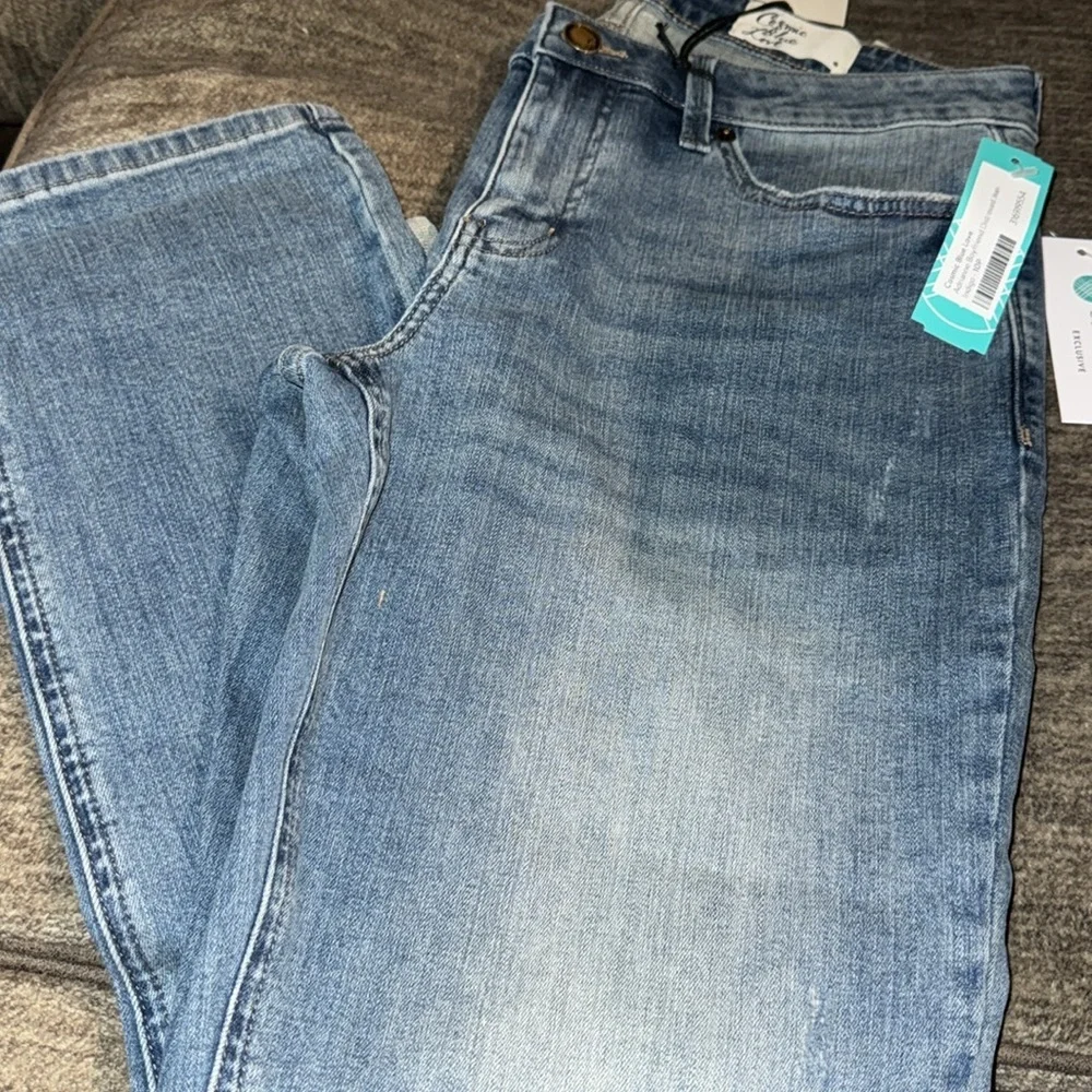 COSMIC‎ BLUE LOVE Adrianne Boyfriend Distressed Jean